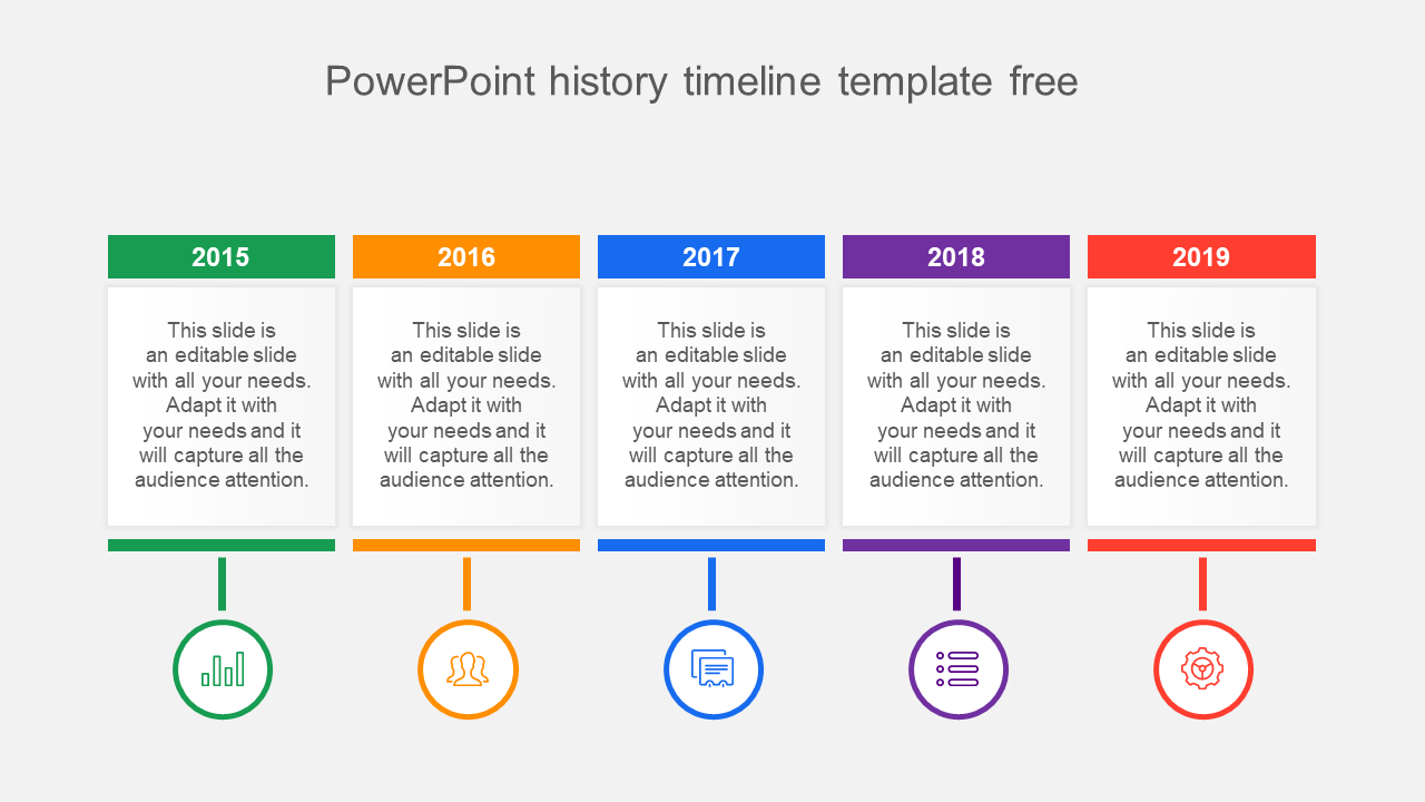 Slide powerpoint history timeline template free